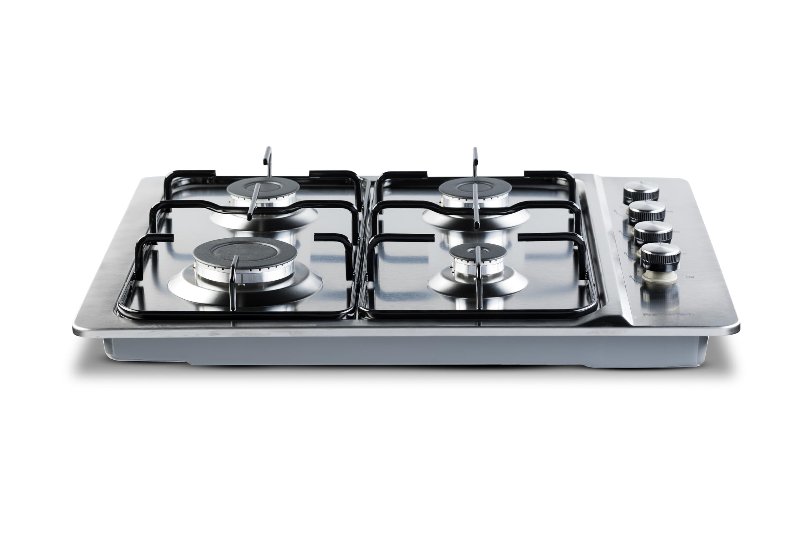 PremierTech Piano Cottura a Gas, 4 fuochi, 60cm, da Incasso 56x48cm, Acciaio Inox, predisposto Metano e kit ugelli GPL inclusi, P460IN