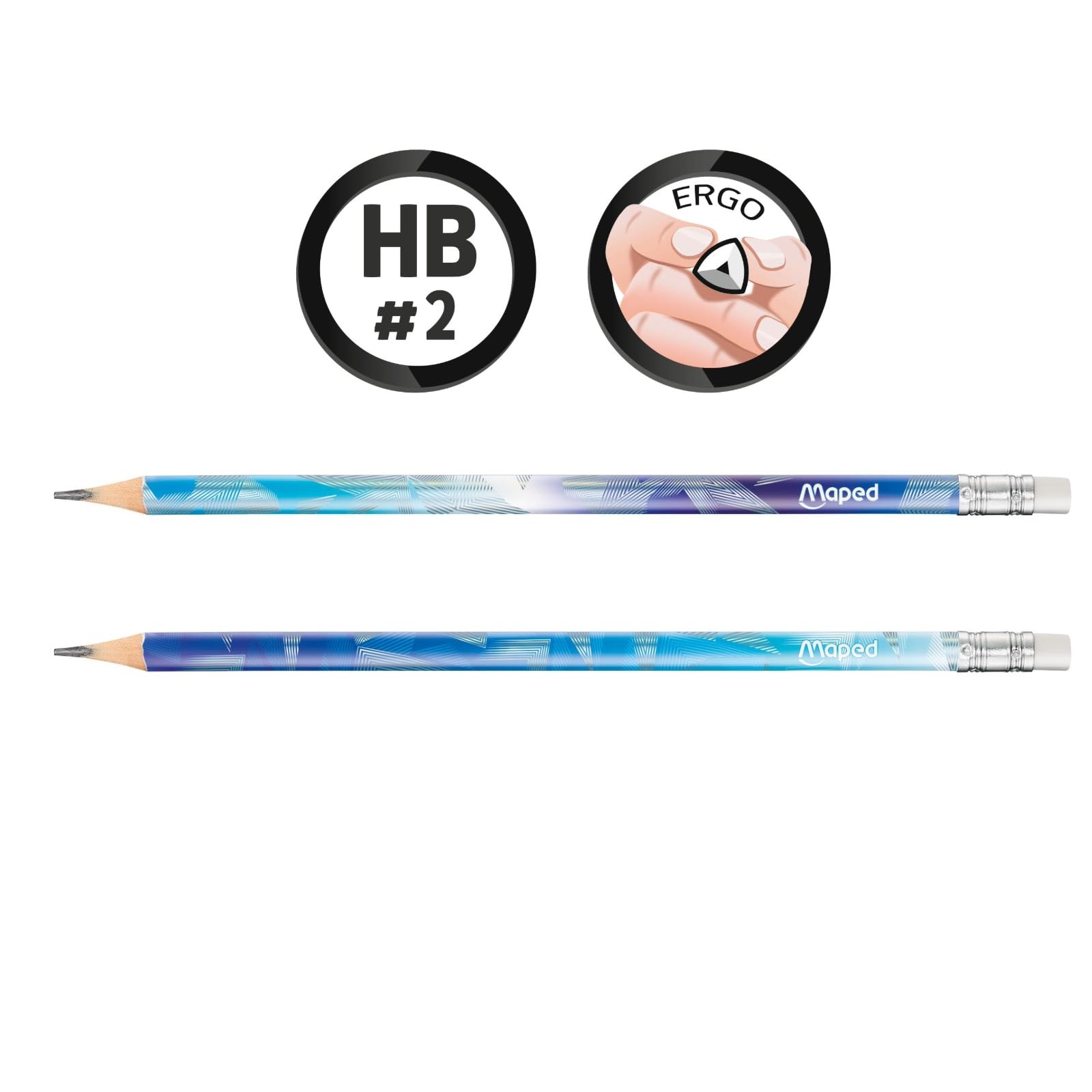 Maped Grafiti Arctic Vibes HB con gomma Matite triangolari carta miniera resistente