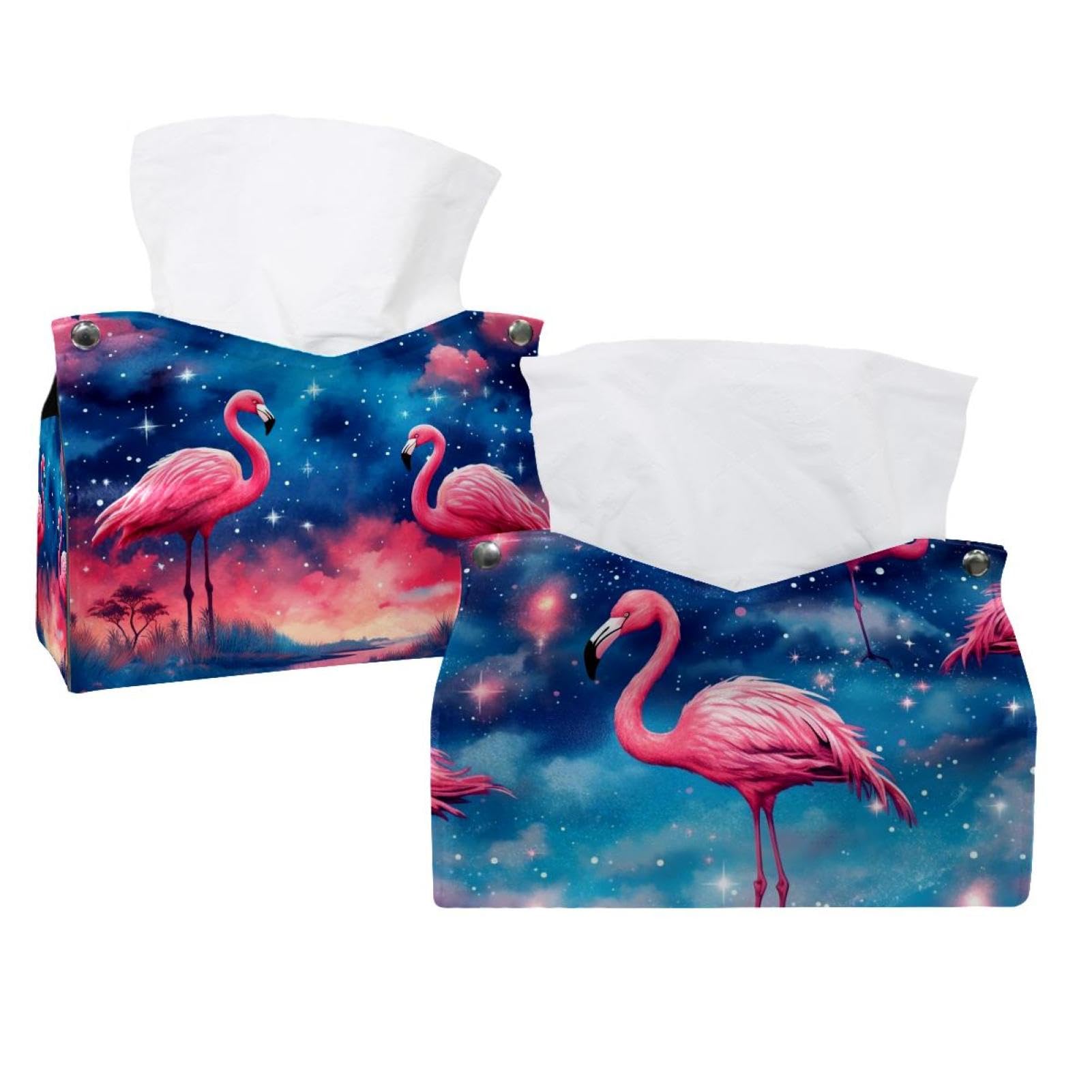 Boîte à mouchoirs flamant rose : lot de 2 distributeurs déco pour égayer votre salon et bureau