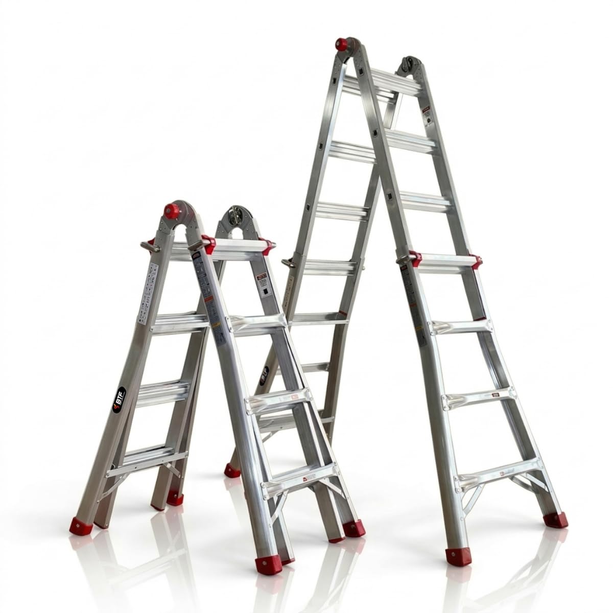Escalera Telescópica Plegable de Aluminio | Multifuncional en Tijera y Apoyo | Certificación EN131, Carga 150 kg. Ligera, Segura y Portátil para Uso Profesional (4x4PRO)