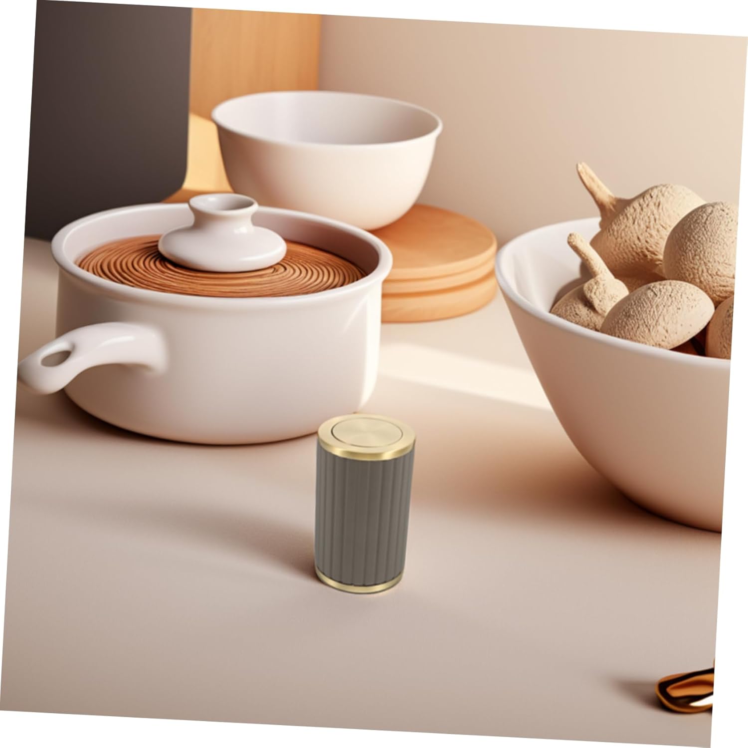 Portable Retractable Toothpick Holder Automatic Dispenser Unique Design for Home Restaurant Decor Elegant Deep Striped Toothpick Press Activation Unit