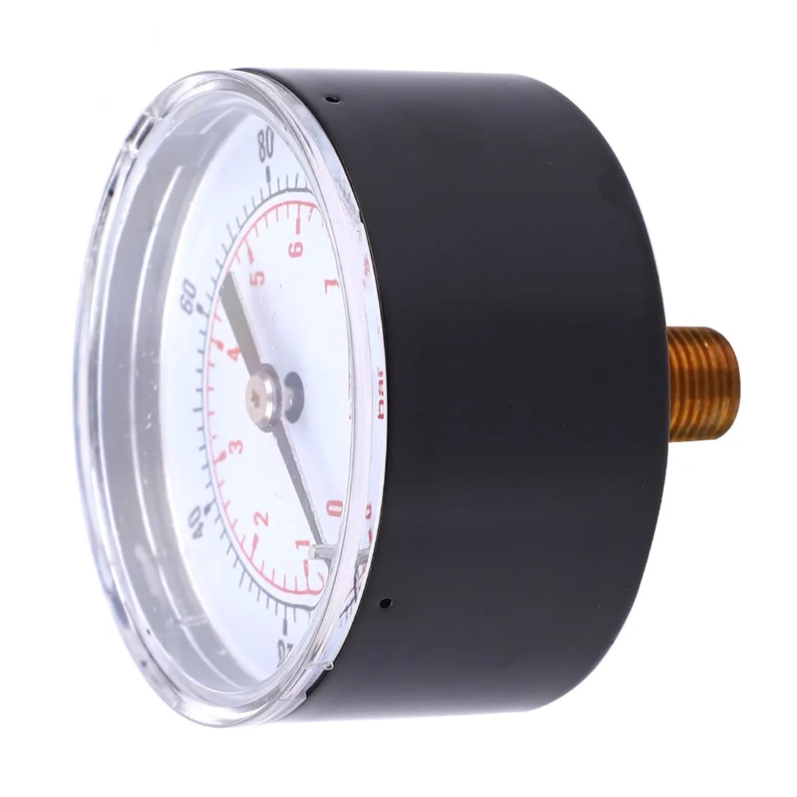 Manómetro, Manómetro de presión de 50 mm con esfera de 1/8 BSPT for aire, agua, petróleo y gas, 0-100 PSI, 0-7 bar, color negro