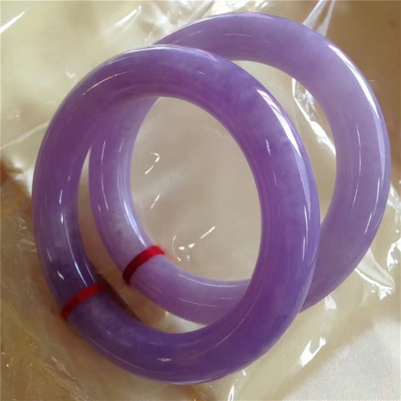 Bracciale Rigido Rotondo In Giada Viola Birmana Naturale, Autentica Giadeite Viola, Per Donna, Scatola Regalo Con Certificato (54 Mm)