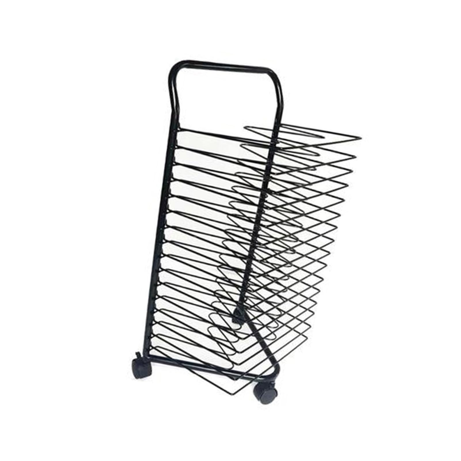 Aioneer Artwork Drying Cart, 16 Tiers Storage Stand With Wheels, For Posters Studios Home Kindergarten Galleries,Red