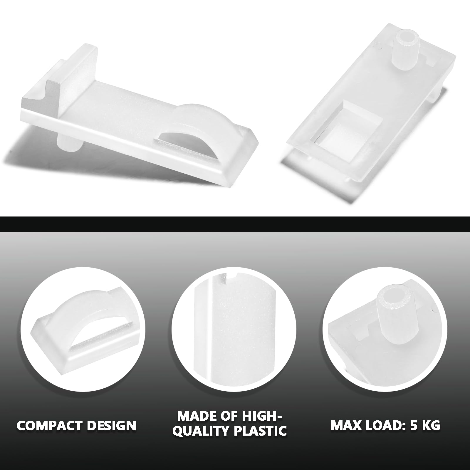 Cjueiom 30PCS Plastic Shelf Support Pegs Fit 5mm Hole & 18mm Thick Shelf, Self-Locking Bracket Clips White Cabinet Shelf Pins - Image 3
