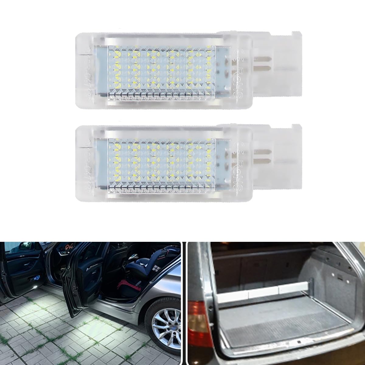 Luz LED para reposapiés, guantera para compartimento de equipaje, lámparas para S/koda Superb Rapid para V/W P/assat B6 B7 G/olf 5 6 Caddy S/eat A/teca, 2 uds.
