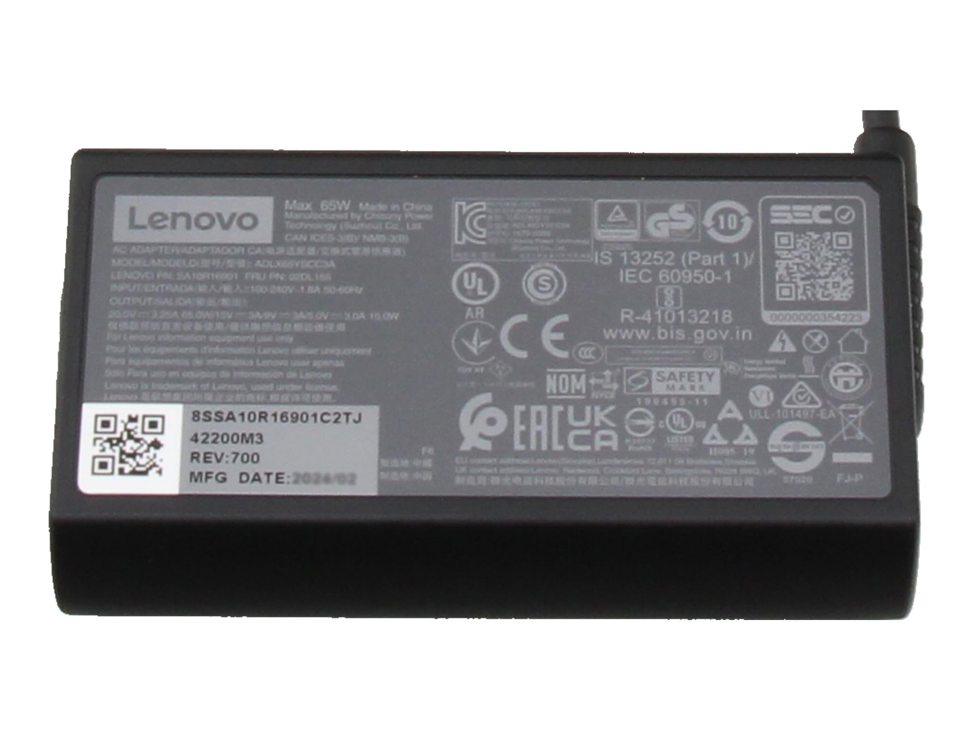 Lenovo SA10R16901C1 Original USB-C Chargeur 65 Watts