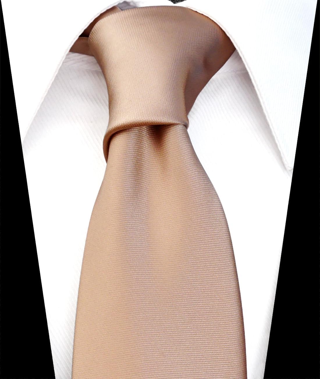 Regular Tie and Pocket Square for Men, Solid Color Necktie Set, 3.2 inch Standard Width - Image 4