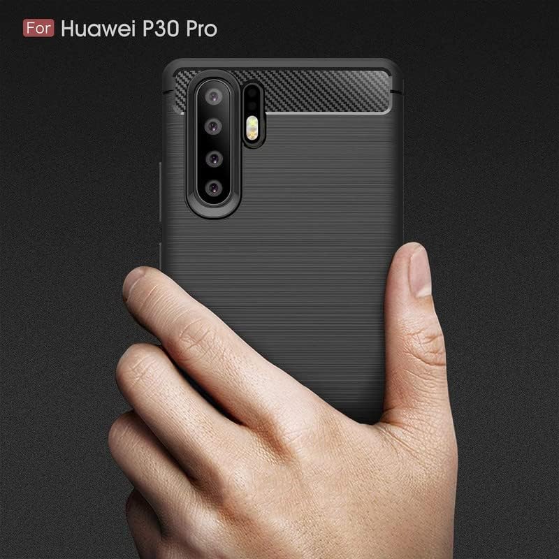 Image of Hybrid Carbon Fiber Back Case for Huawei P30 Pro (Black)