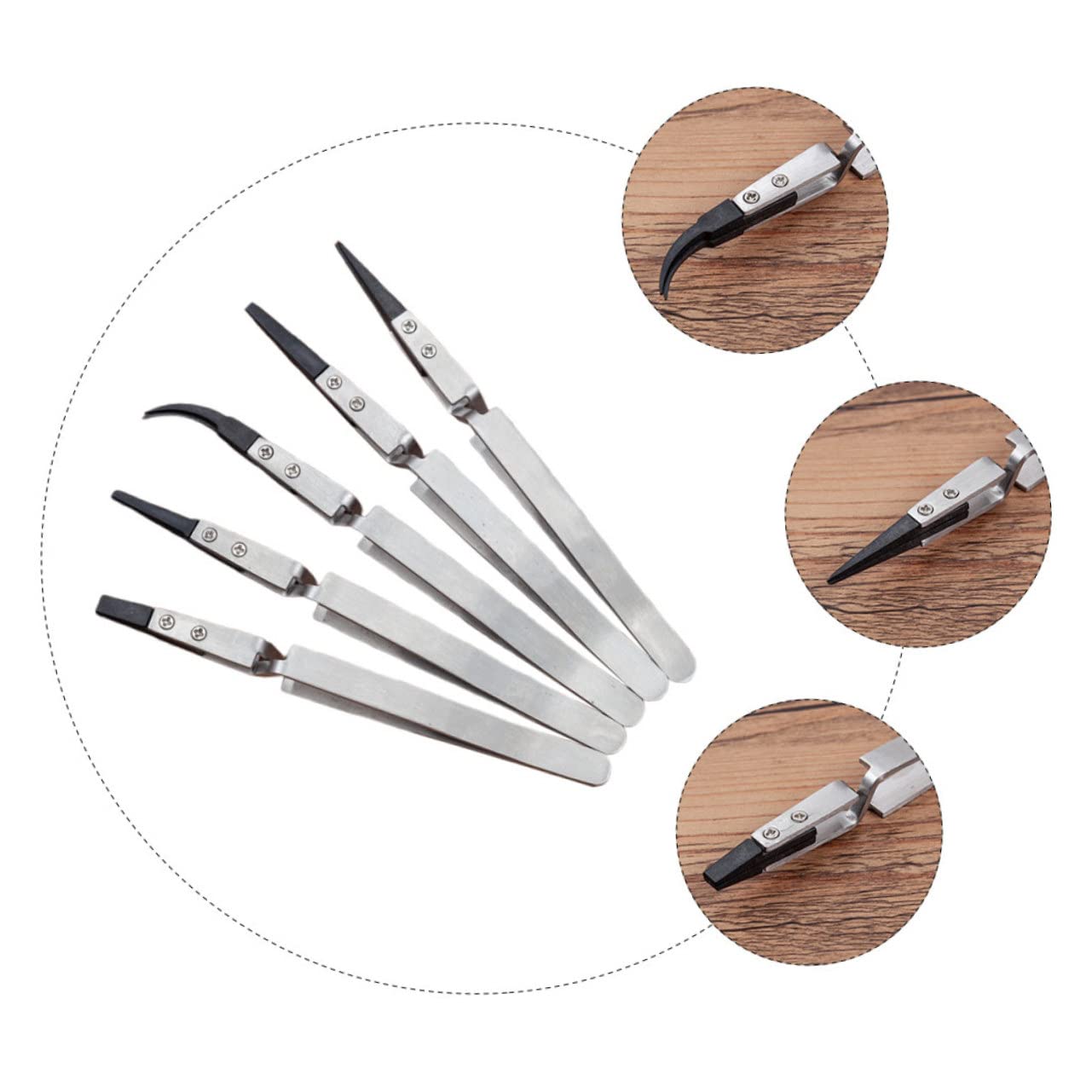 Hemobllo 10pezzi Pinzette Ceramiche Multiuso Inossidabile Antistatico Precisione Per Elettronica e Gioielleria Resistente Ad Acidi e Magnetismo Strumento Di Manutenzione Per Parti Di