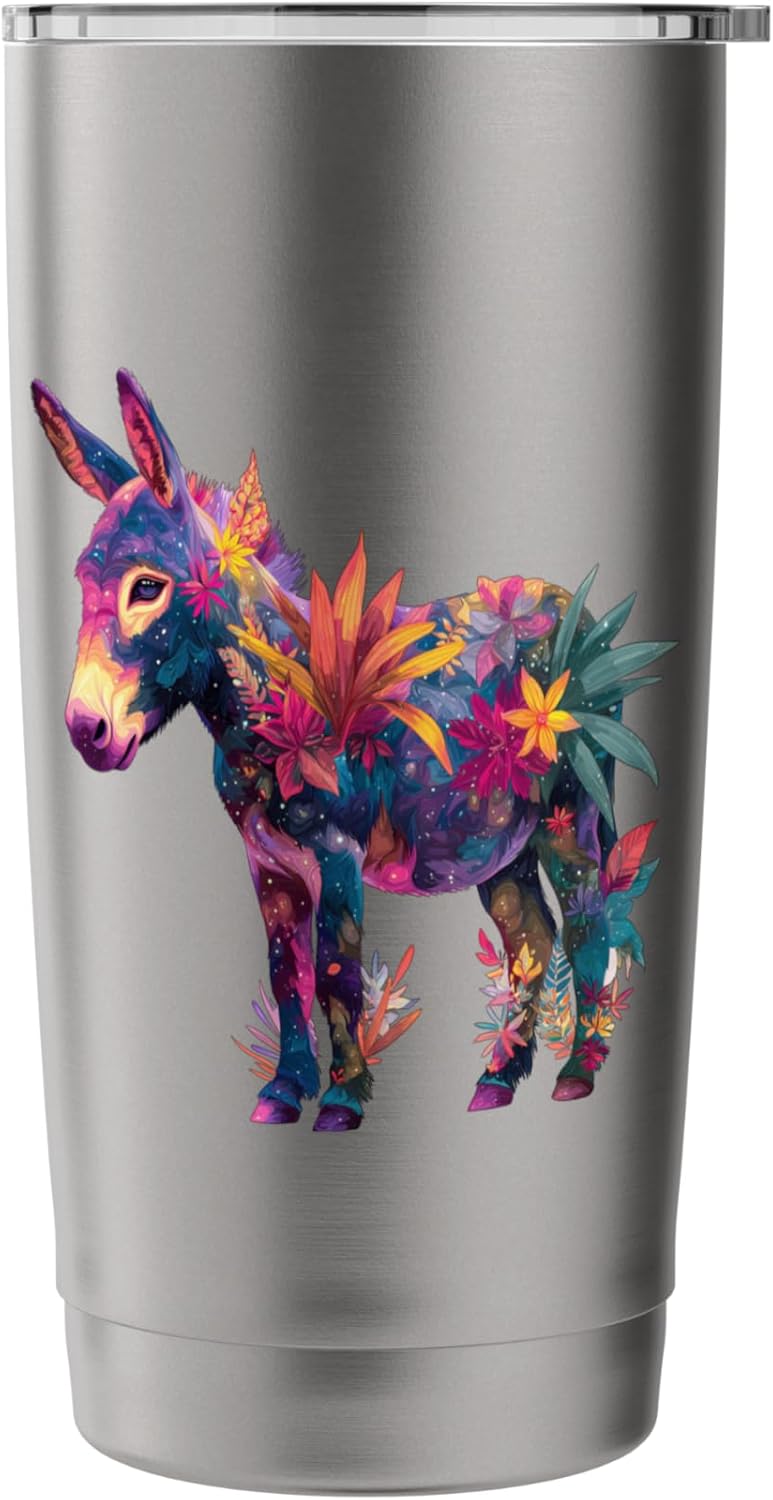 Donkey Lover Wildlife Motif Donkey Animal Graphic Stainless Steel Insulated Tumbler - Image 3