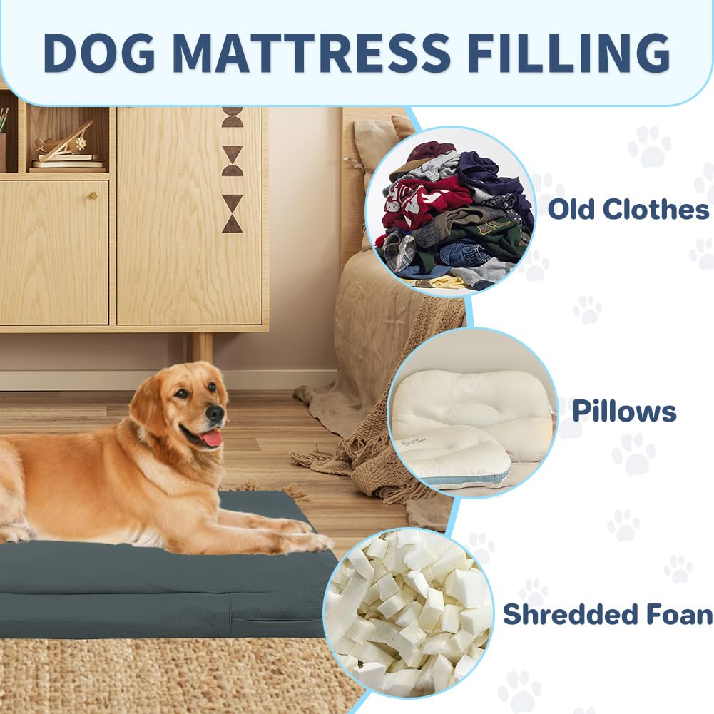 DUJUIKE Coprimaterasso Impermeabile per Cani con Cerniera Grigio Scuro M 92 x 59 x 10 cm