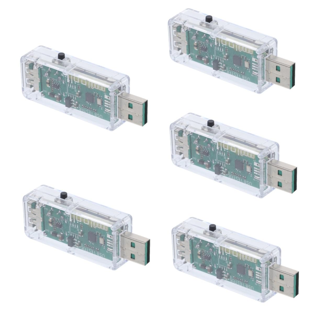Lurrose 5 Stück USB Tester USB Messgerät USB Leistungsmesser Stromverbrauchsmonitor Leistungsmesser Spannungsmesser Spannungsdetektor Spannungstester Digitaler Voltmeter Tester