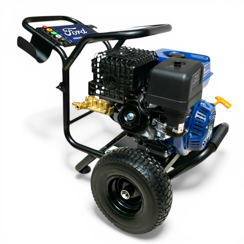 Ford Nettoyeur haute pression à essence 303 bar 13 CV 420 cc 15,1 l/min – Nettoyeur industriel professionnel avec pompe Triplex Annovi Reverberi, tuyau de 15 m et 5 buses