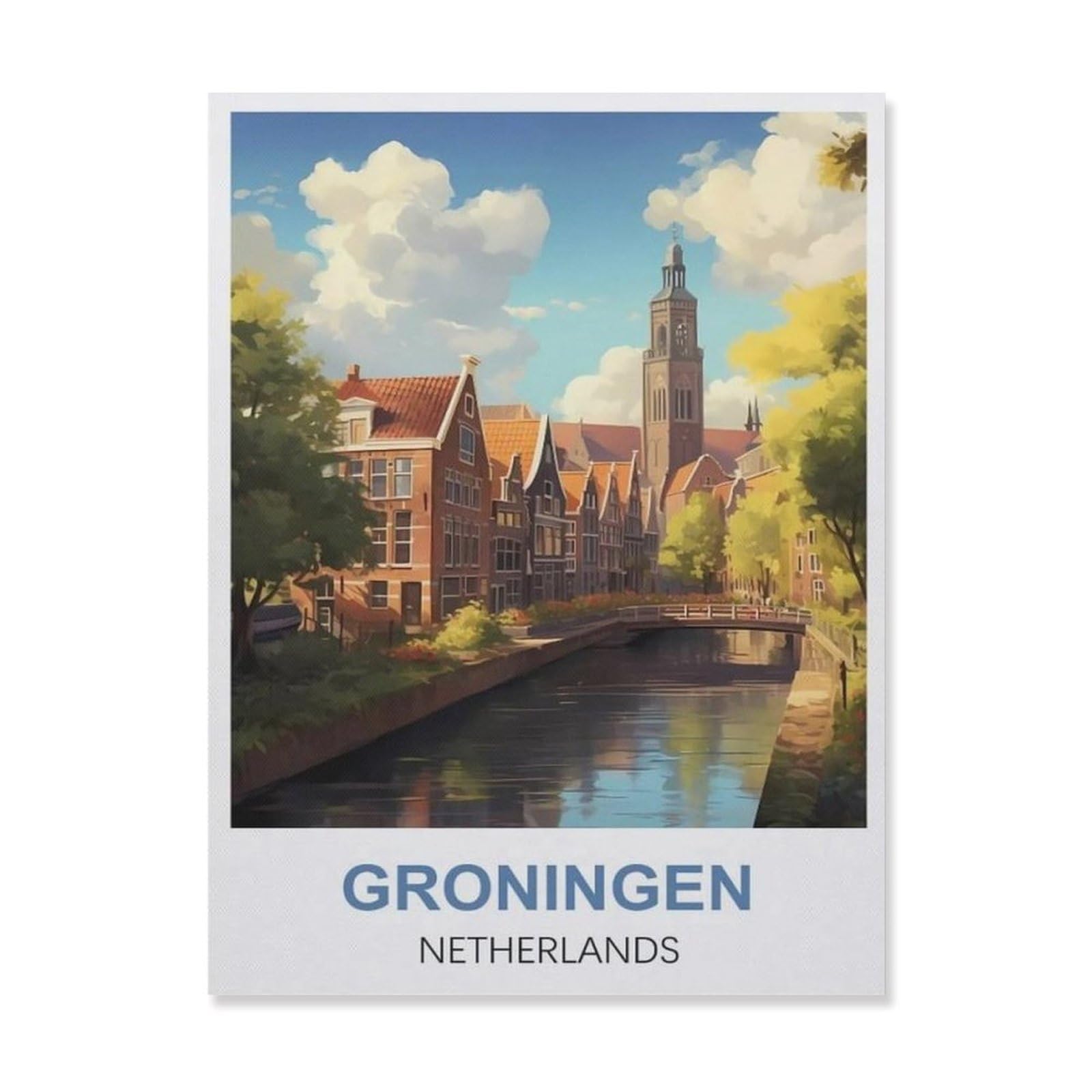 Metal Sign Tin Sign，Groningen Netherlands(15x30cm）