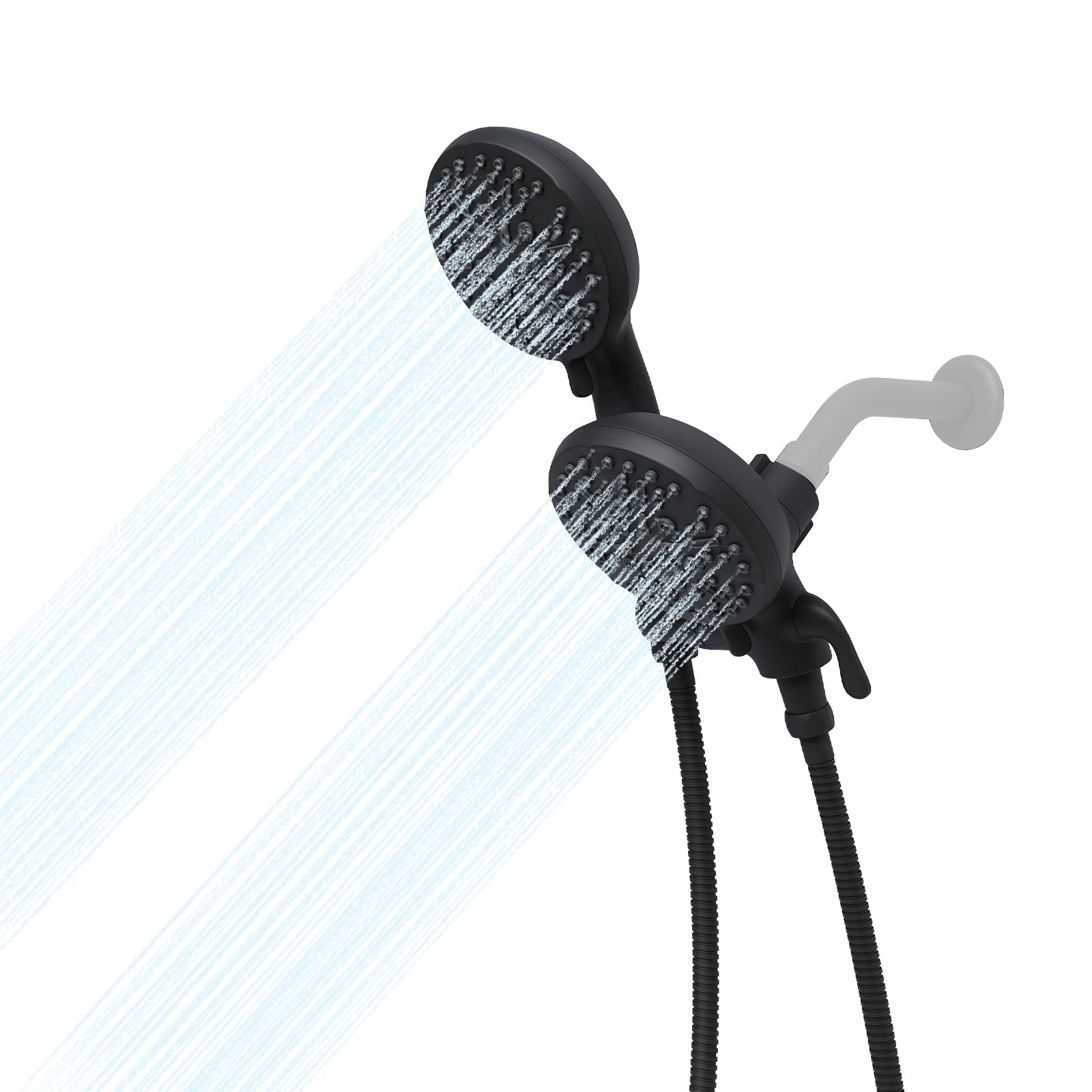 Shower System High Pressure 5-Spray Rain Shower Head and Handle Combo Set with Valve 3-Way Diverter for Bathroom, 5 Spray Modes & 3 Power Jet Modes for 2 People Shower Together