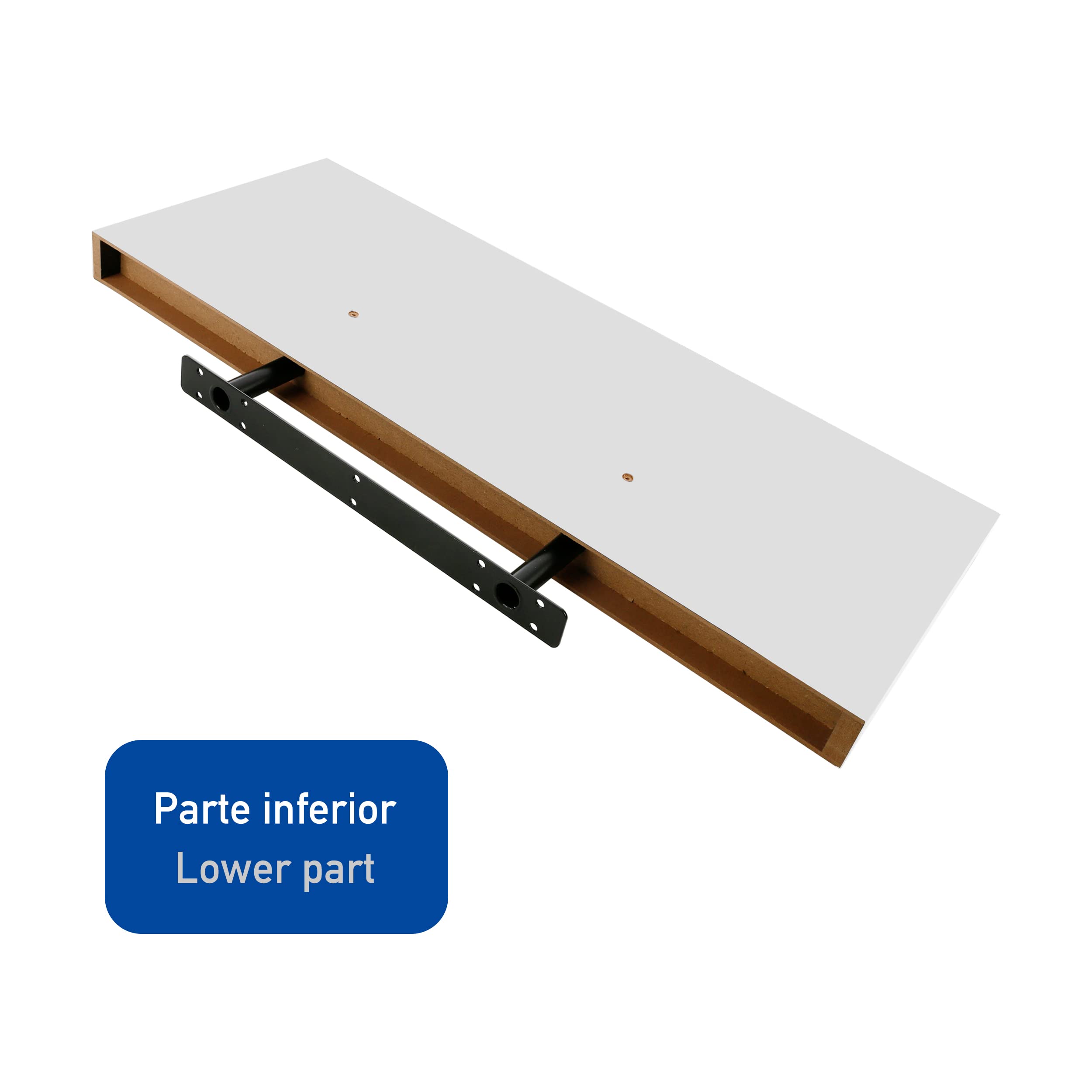 ETREXONLINE Étagère Murale Bois MDF 60x25x4cm Couleur Blanche, Étagère Murale Fixation Invisible Charge Maximale 25KG