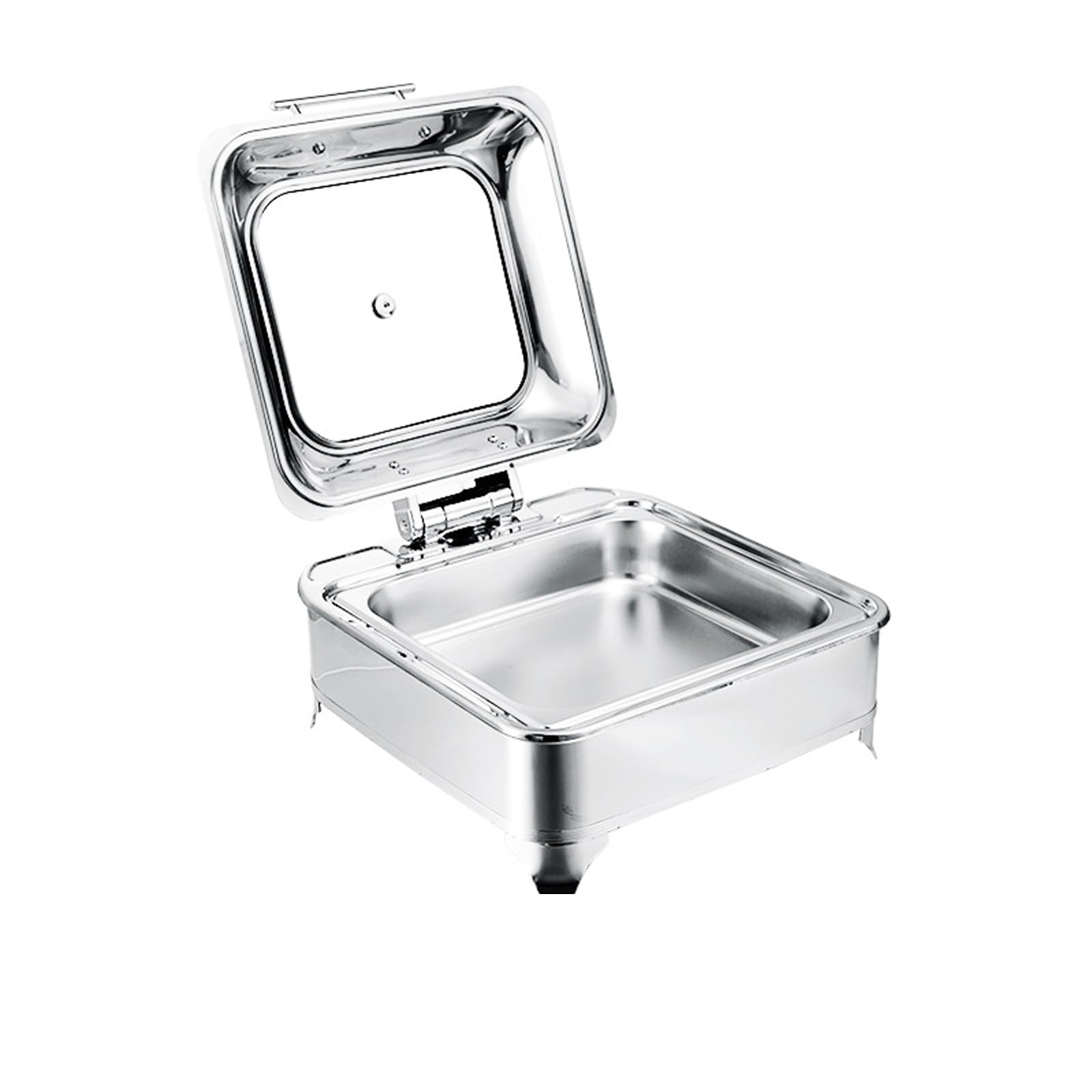 Chauffe-Plats buffet grand couvercle en verre acier inoxydable carré