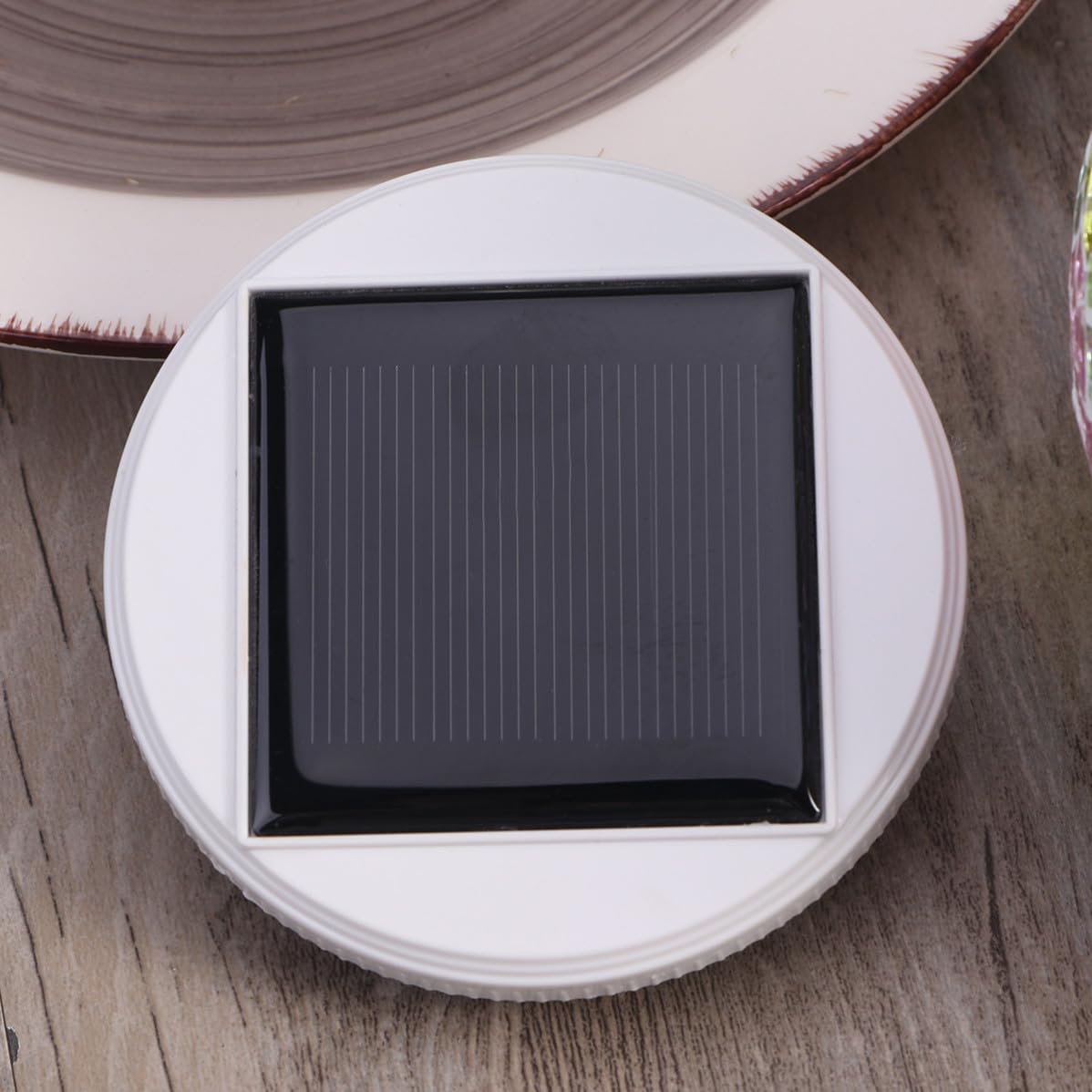 Cabilock Lampada Solare da Tavolo in Vetro Mosaico a Colori per Esterno