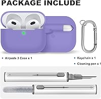 Vista 202 de Funda para AirPods Pro con kit de limpieza, funda de silicona suave para Apple AirPod Pro de 1ª/2ª generación, accesorios de funda AirPods Pro/Pro 2