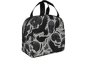 Ravens Skull Halloween Horror Insulated Lunch Bag