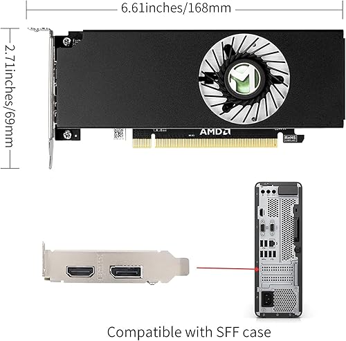 Miniatura 5 de maxsun AMD Radeon RX 550 Tarjeta gráfica de video de perfil bajo de 4 GB para computadora de juegos, PC, GPU, GDDR5, ITX, SFF HDPC 128 bits DirectX