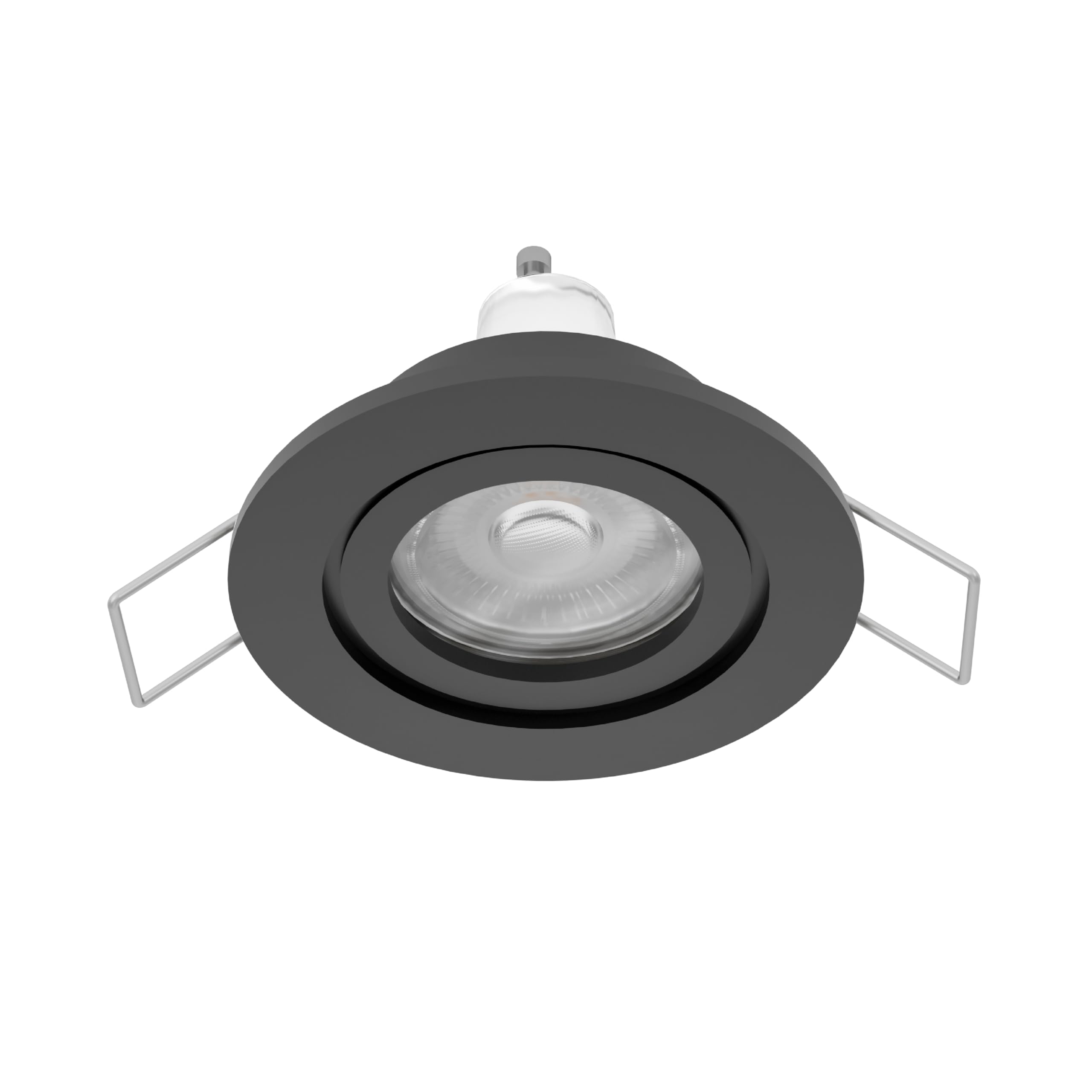 Eglo LED Recessed Spotlight Barranco, Bathroom Ceiling Spot, Black Plastic Light, Neutral White lamp, Including GU10 Bulb, IP44