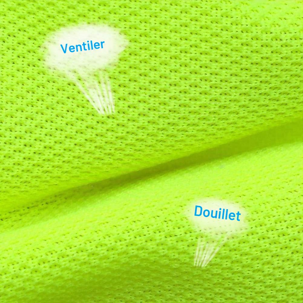 Gilet de sécurité réfléchissant jaune pour chien 5 tailles - Haute visibilité - Pour garder votre chien visible - À l'abri des accidents de la voiture et de la chasse (taille : L)