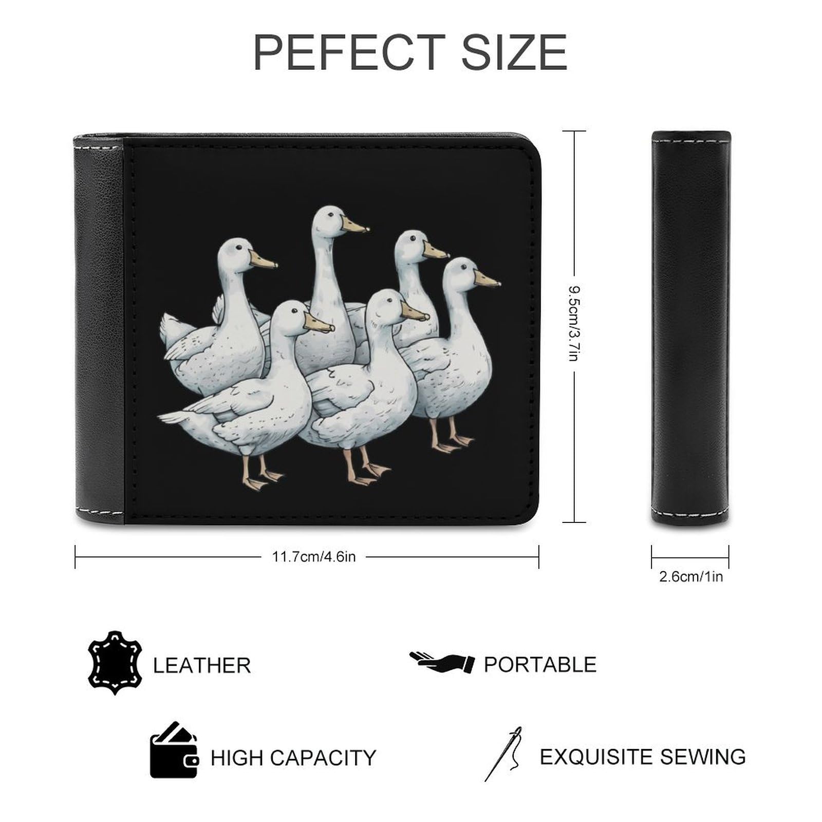 Cute Ducks Funny Men's Slim Bifold Wallet with Multiple Card Slots Front Pocket Purse