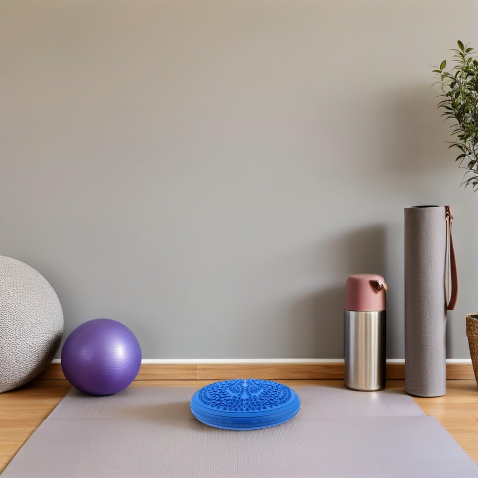 Cabilock Coussin Air Gonflable Yoga Équilibre avec Surface Massage Point de Pression pour Fitness Maison et Extérieur Tapis Épais Portable et Léger pour Yoga Stretching et Détente