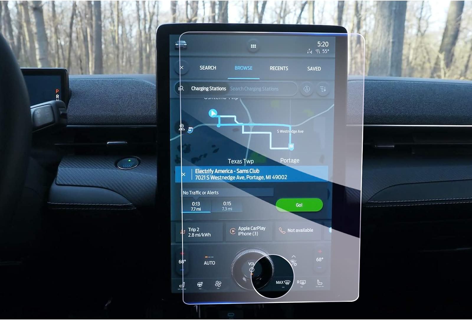 GAFAT Compatible with Ford Mustang Mach-E 2021-2025 2026 15.5" Navigation Screen Protector, 15.5 Inch Tempered Glass Screen Protector for Mustαng Mach-E Infotainment SYNC 4, 9H Anti-Scratch