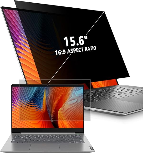 Laptop Privacy Screen 15.6 Inch, 15.6 inch Laptop Screen Protector Privacy Screen Filter for 15.6 inch Laptop Removable Anti Spy Screen Protector for 15.6" 16:9 Aspect Anti Glare Anti Blue Light