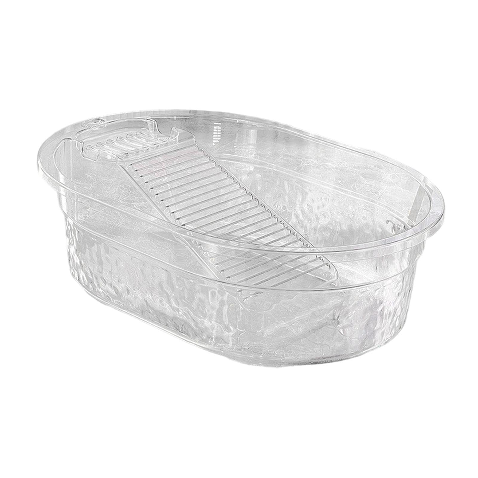 Washboard Basin Multipurpose Home Household Portable Scrubbing Board Washtub Clear-image-37