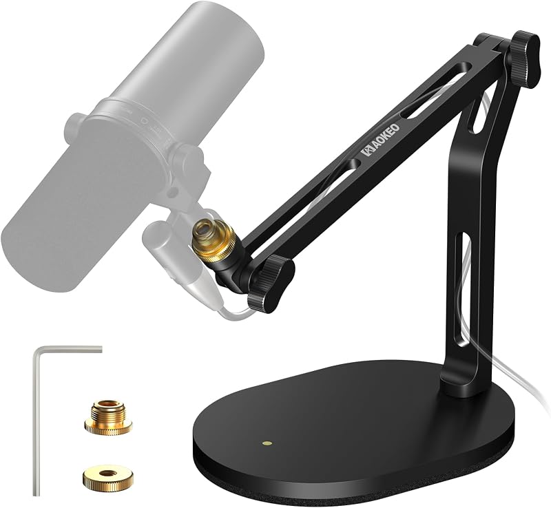 Mic Stand,Desk Mount Desktop Microphone Arm with 3/8" to 5/8" Adapter,Compatible Blue Yeti,HyperX QuadCast,SoloCast,Shure SM7B,MV7X