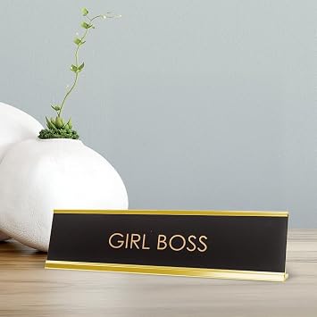 Girl Boss Novelty Nameplate Desk Sign