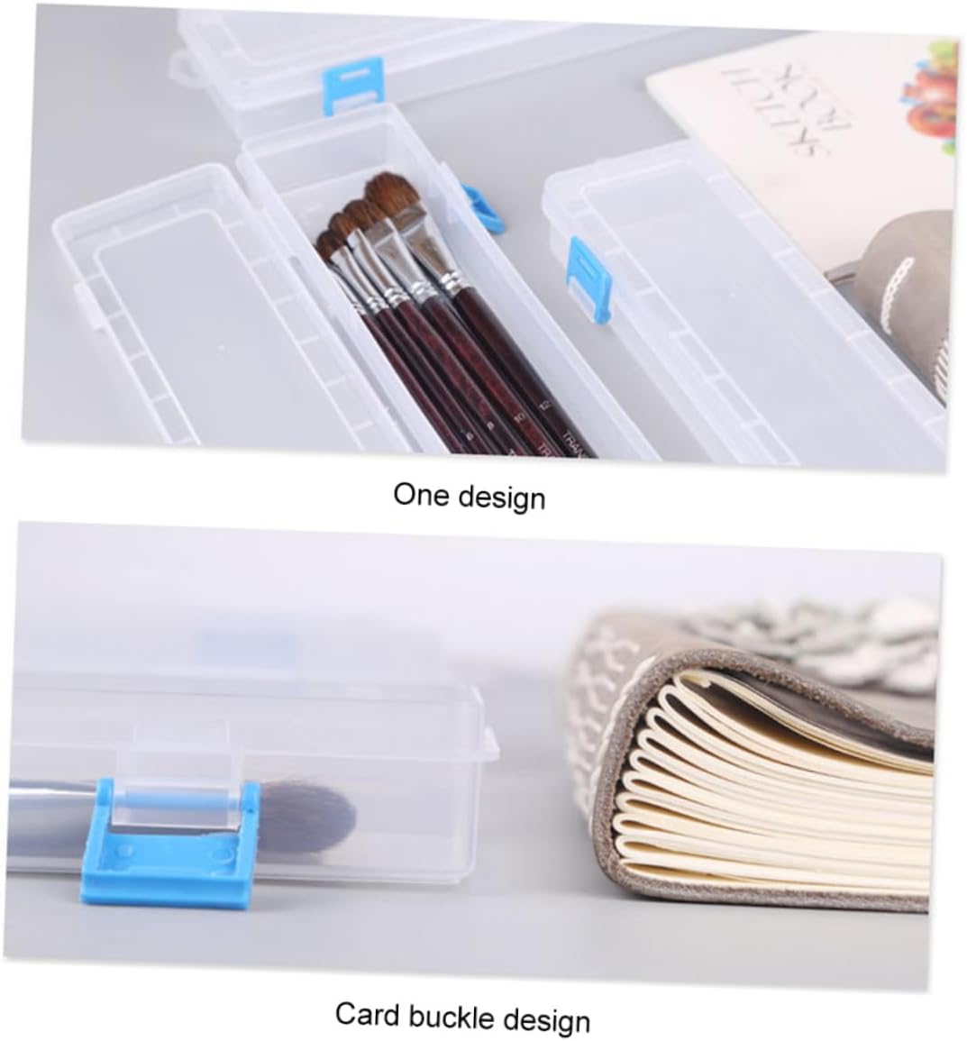 DOITOOL 4pcs Paint Brush Storage Box Lightweight Art Organizer for Watercolors Acrylics and Drawing Tools for Students and Artists and Compact Design