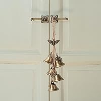 Vista 2 de 2 Piezas Campanas de Bruja para Pomo de Puerta para Protección Campanas de Latón Colgantes Suministros de Brujería Wicca Corona Campanas de Bruja