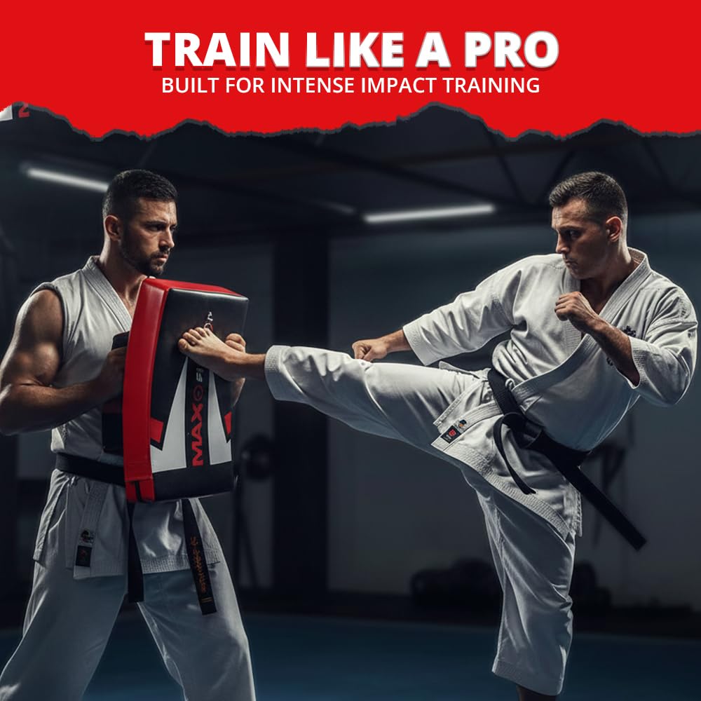 MAXSTRENGTH Scudo professionale per kickboxing, tappetino curvo per Muay Thai, ideale per MMA, arti marziali, karate, taekwondo, allenamento