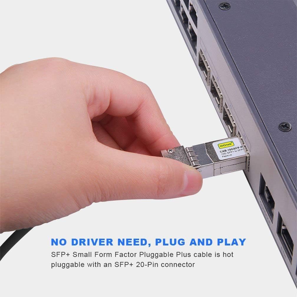 10Gtek 10G SFP+ DAC Twinax Cable, SFP+ to SFP+ Direct Attach Copper Passive for Cisco SFP-H10GB-CU3M, Ubiquiti UniFi UC-DAC-SFP+, Fortinet, TP-Link, 3-Meter
