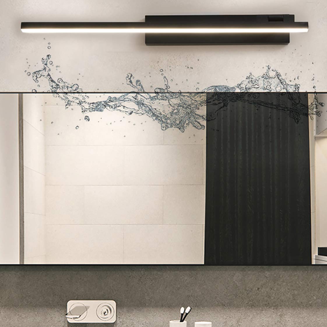 Lampe miroir salle bain, lumières miroir LED pour lampe miroir courtoisie chambre à coucher, panneau LED intégré, applique murale d'armoire, éclairage maquillage, blanc neutre 4000K