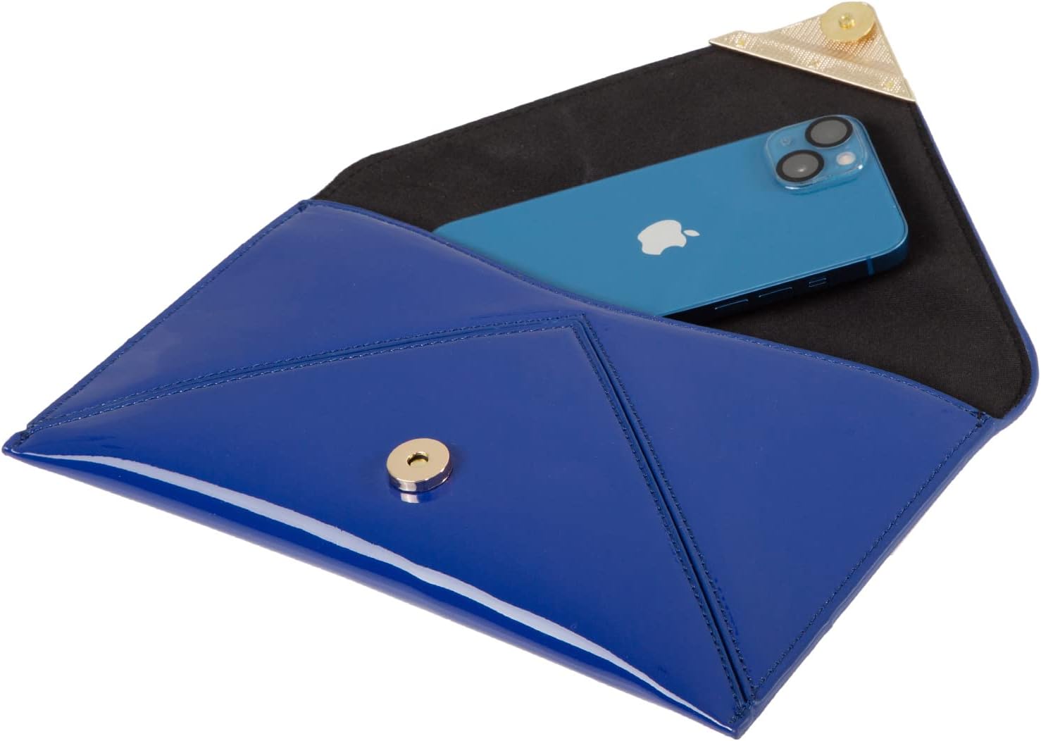 JNB Faux Patent Leather Glossy Envelope Clutch