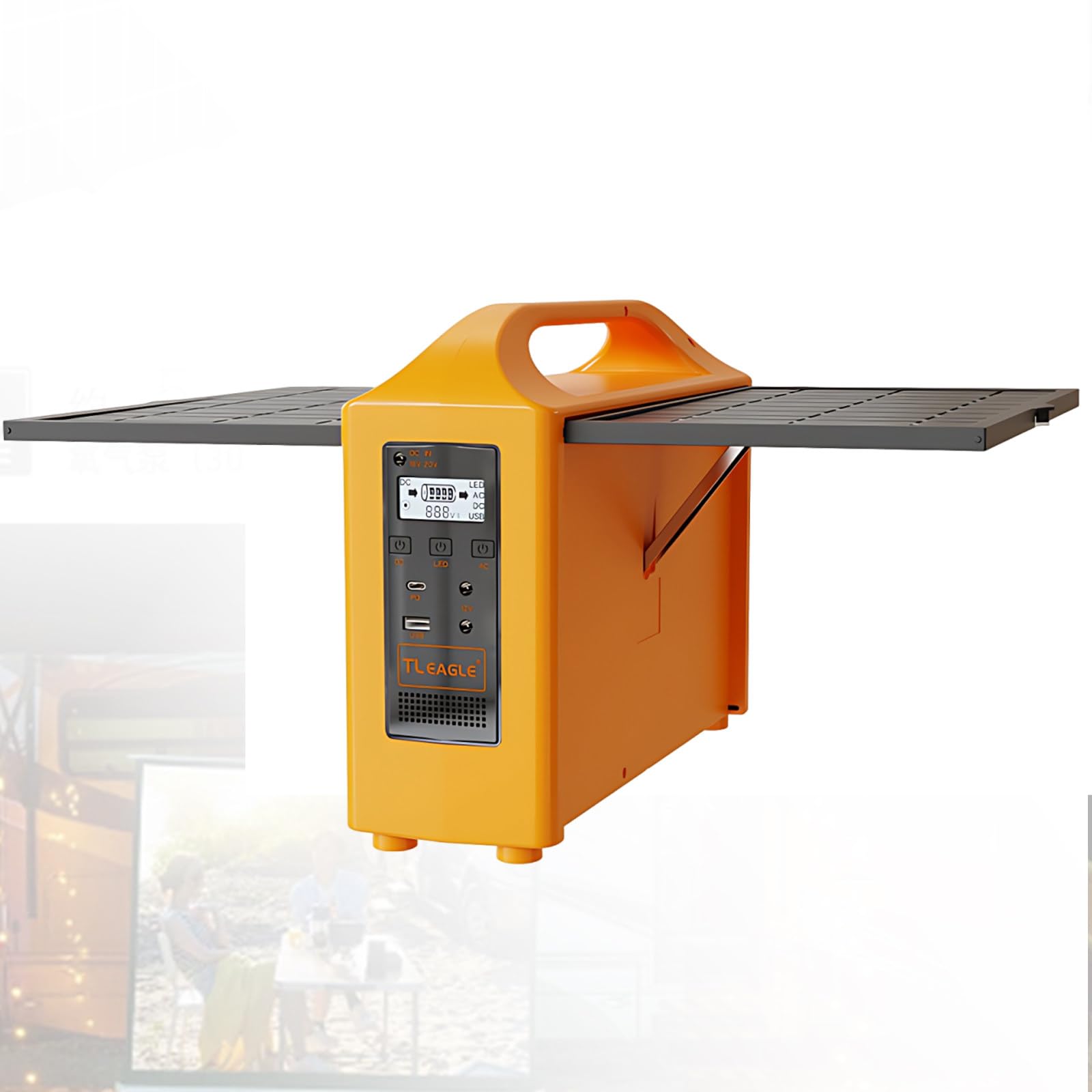 Przenośna Stacja Zasilania Z Panelami Słonecznymi, Akumulator Lifepo4 76.8 Wh Zapasowy, Gniazdo Ac 100 W, Ma Wyjście USB Ac Dc Typu C, Generator Słoneczny Na Kemping Na Zewnątrz