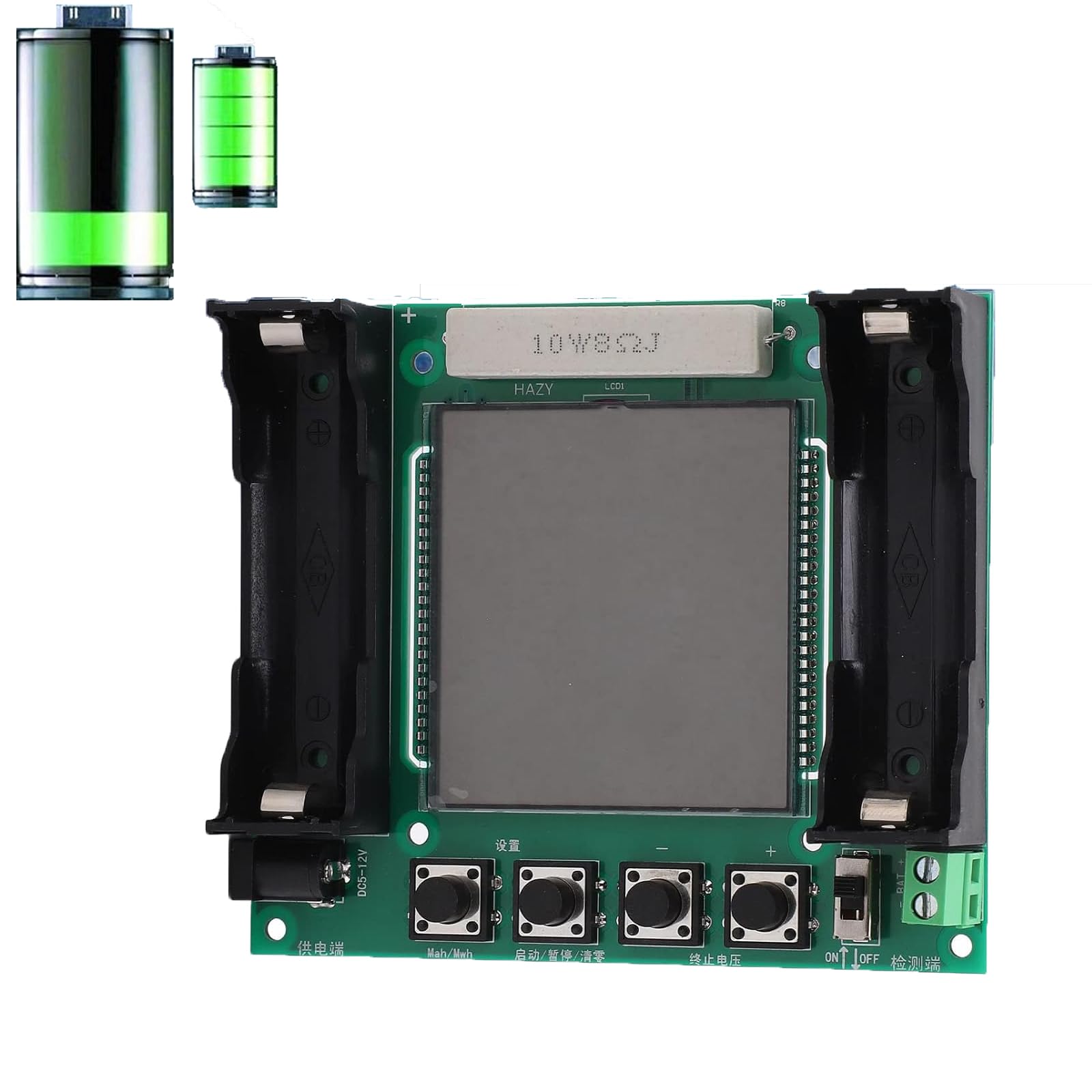 Probador de capacidad de batería de litio, medidor de capacidad real de descarga de batería de litio, módulo de medición digital MaH MwH de alta precisión para 18650 XH M239