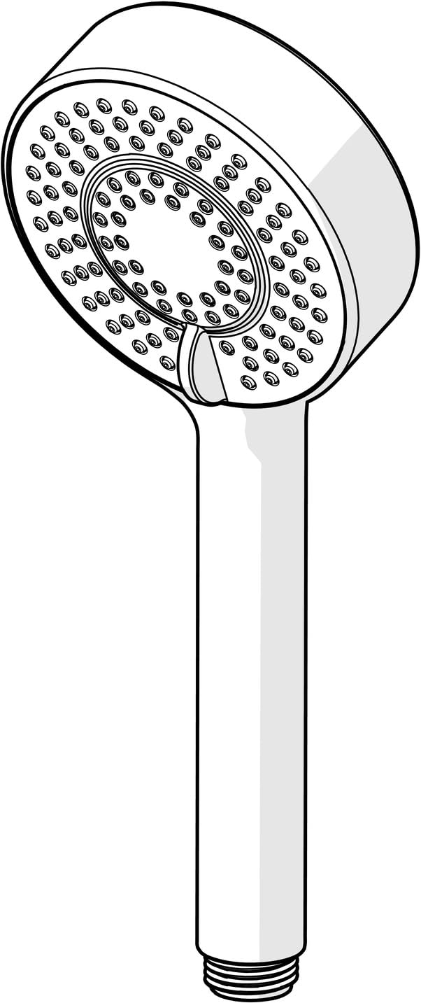 HANSA BASICJET Duschkopf mit 3 Strahlarten I Handbrause Dusche I Anti-Kalk Funktion I Brausekopf 95 mm Durchmesser | Standard G 1/2 Anschluss | Schwarz