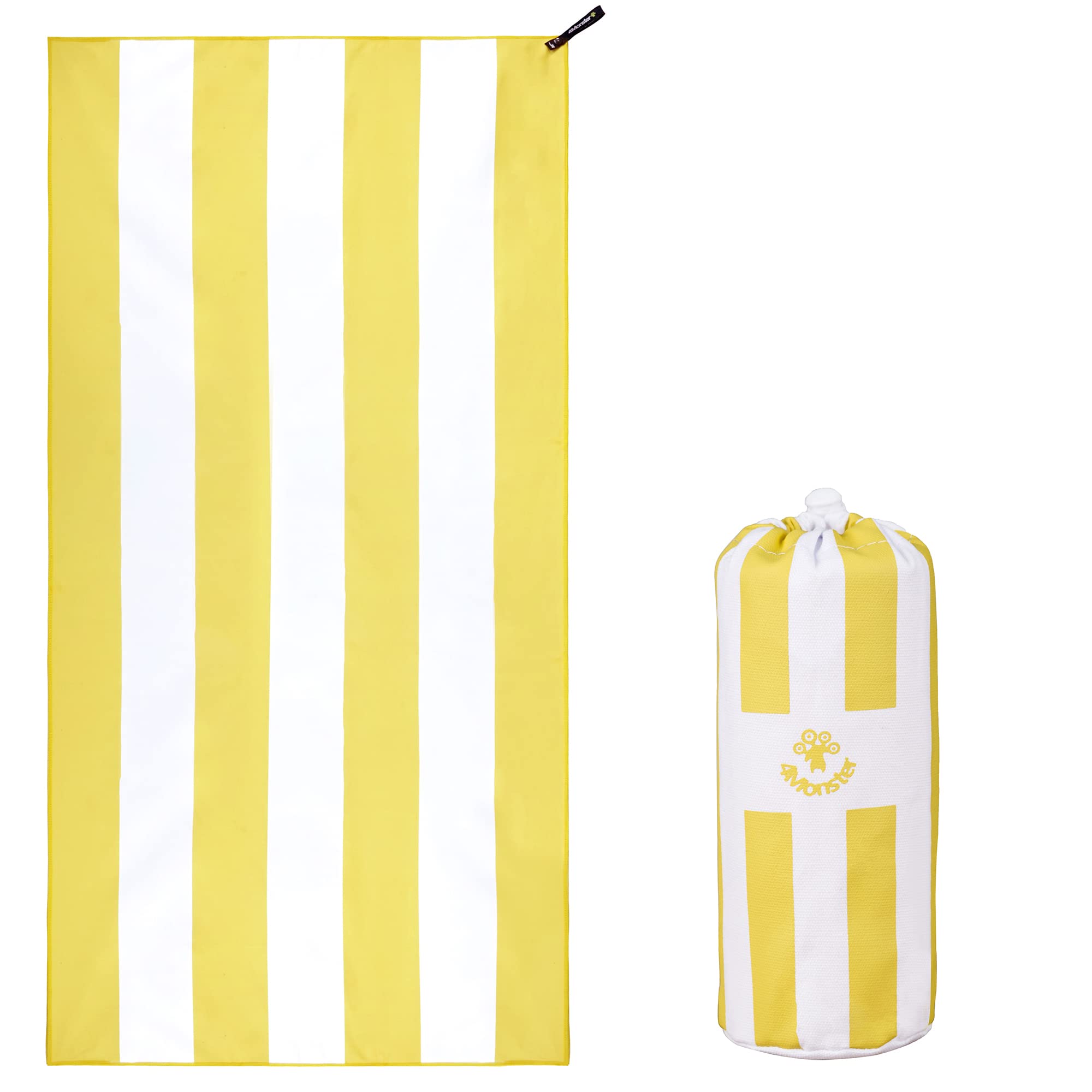 4Monster Microfibre Beach Towel, Ultra Light, Sand-Repellent Towel, Quick-Drying, Absorbent Sports Towel for Beach, Pool, Water Sports, Yoga, Fitness, Yellow
