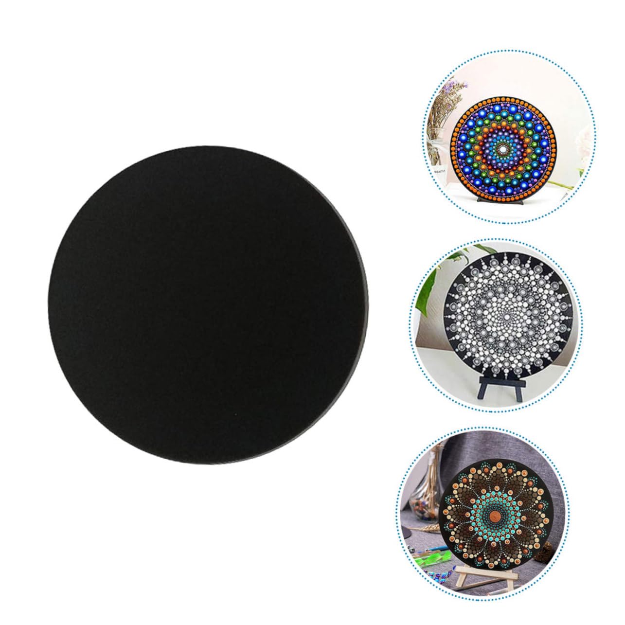 Gadpiparty 5 Sätze Zeichenkarton Extra Mandala-zeichenblöcke Für Kreisförmig Runden Mandala-zeichnungskarton Skizzenblock Bemalte Werkzeuge Papier Schwarz 8 Stücke * 5