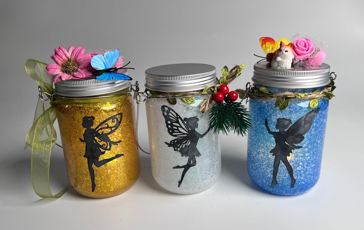 FOMOMDI Fées DIY dans un bocal, kit de veilleuse lanterne de fée à changement de couleur avec télécommande, cadeaux et activités pour enfants filles pour anniversaire et fêtes, jouets de bricolage