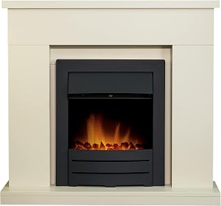 Adam Lomond Fireplace in Stone Effect with Colorado Electric Fire in Black, 39 Inch