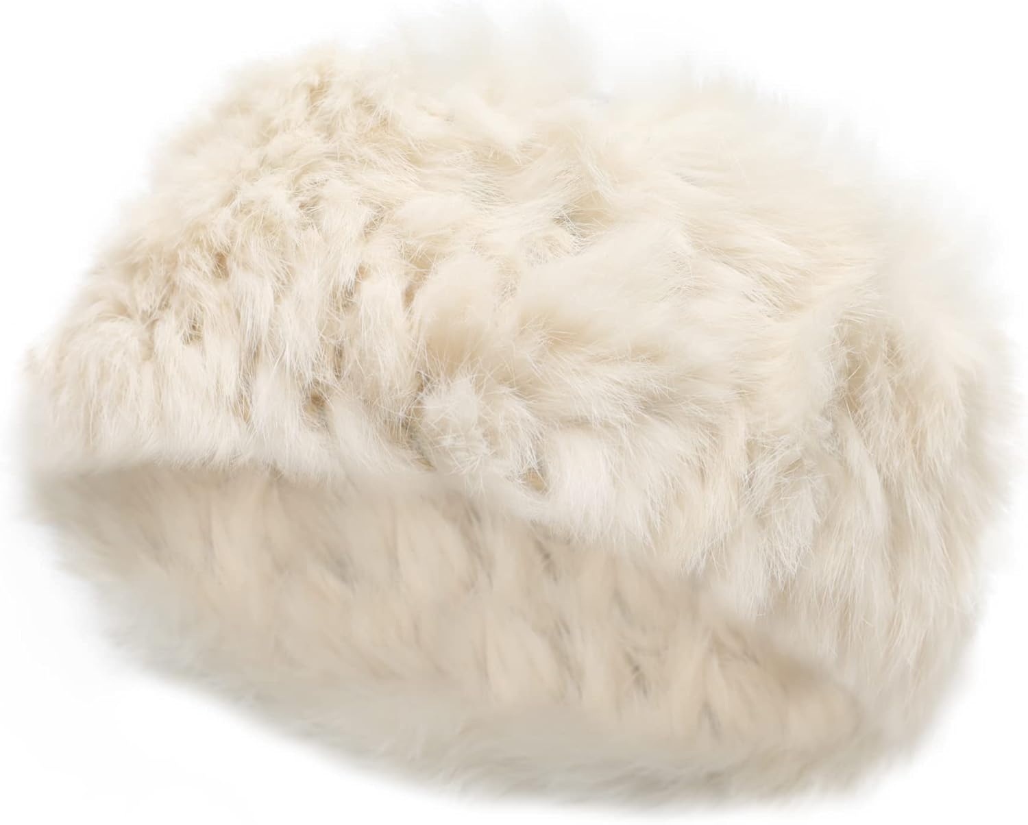ZLYC Women Rabbit Fur Headband Cold Weather Hair Band Stretchy Winter