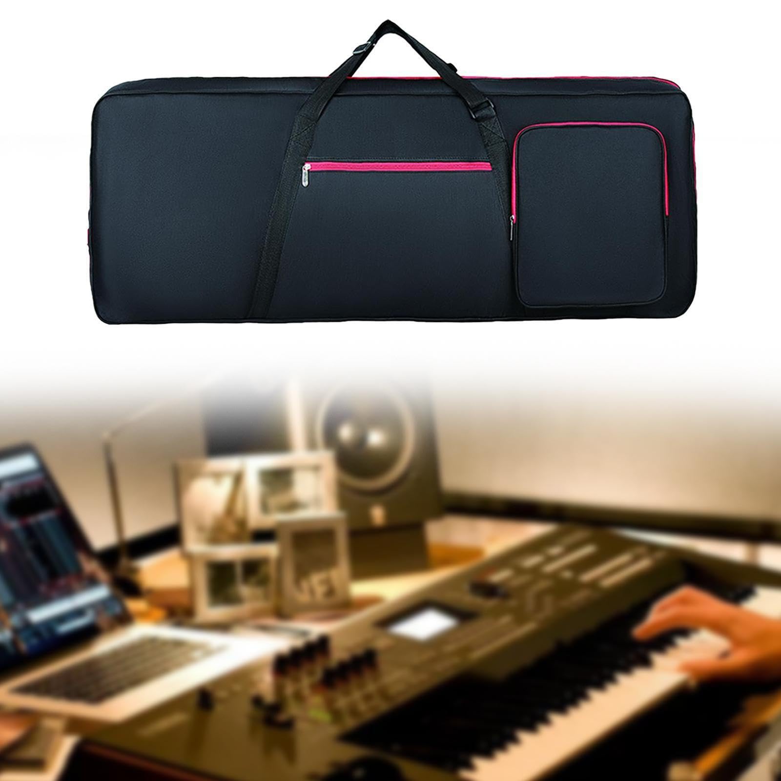 Zaino imbottito per tastiera a 61 tasti, grande capacità, con tasche extra per riporre spartiti e altri accessori musicali, zaino per tastiera a 61 tasti, custodia per pianoforte elettrico